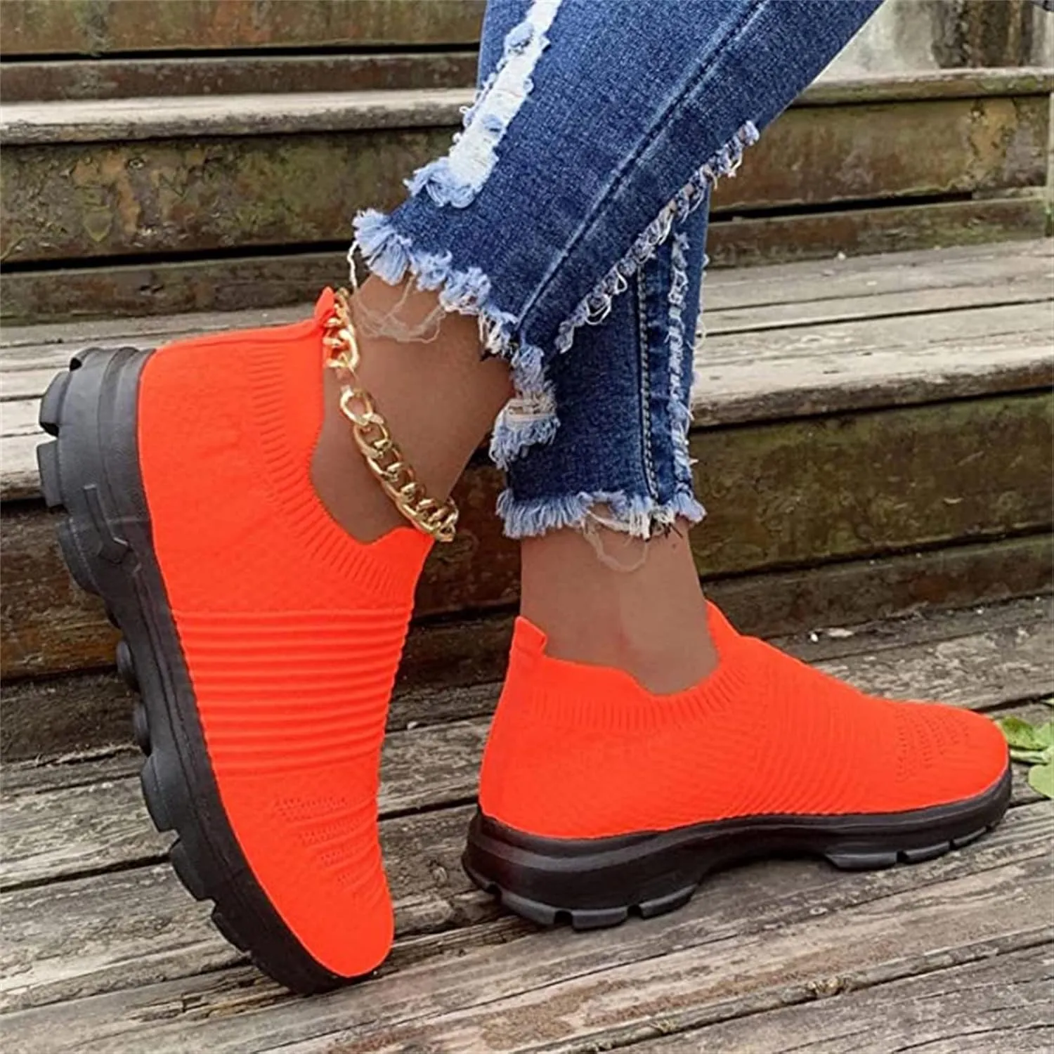 Ladmiple Gym Shoes For Women Workout Memory Foam Walking Shoes Slip on Sock Sneakers Mesh Athletic Running Tennis Shoes