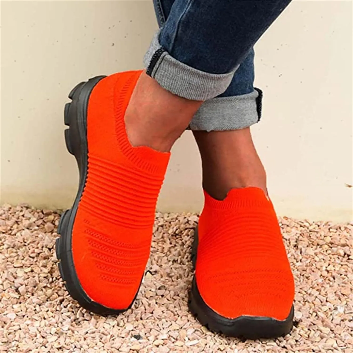 Ladmiple Gym Shoes For Women Workout Memory Foam Walking Shoes Slip on Sock Sneakers Mesh Athletic Running Tennis Shoes