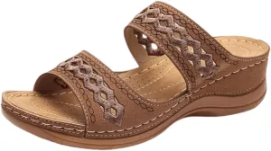 Ladmiple Orthopedic Sandals For Women Plantar Fasciitis Arch Heel Support Orthotic Slides Comfortable Dressy Summer Flipflops