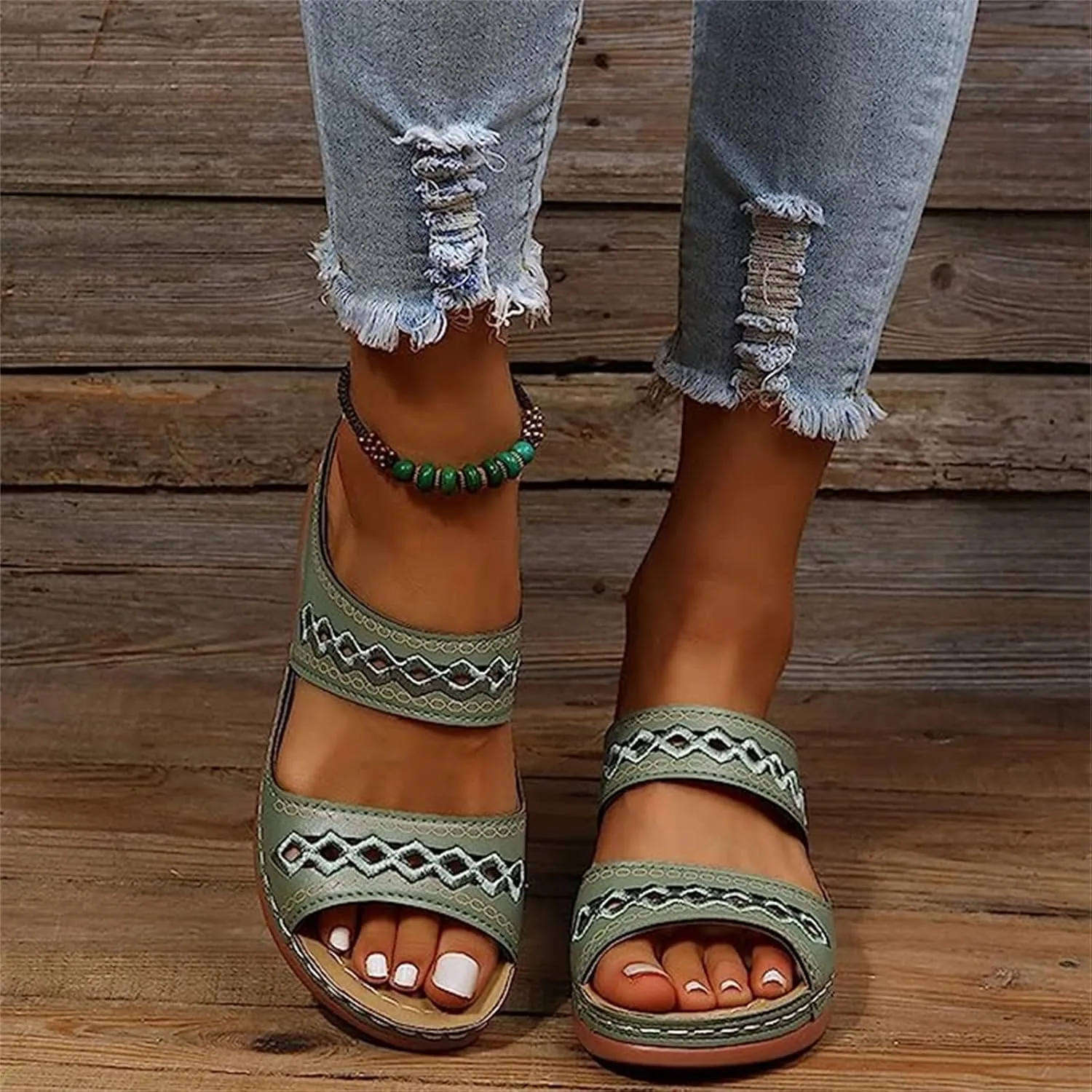 Ladmiple Orthopedic Sandals For Women Plantar Fasciitis Arch Heel Support Orthotic Slides Comfortable Dressy Summer Flipflops