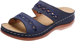 Ladmiple Orthopedic Sandals For Women Plantar Fasciitis Arch Heel Support Orthotic Slides Comfortable Dressy Summer Flipflops
