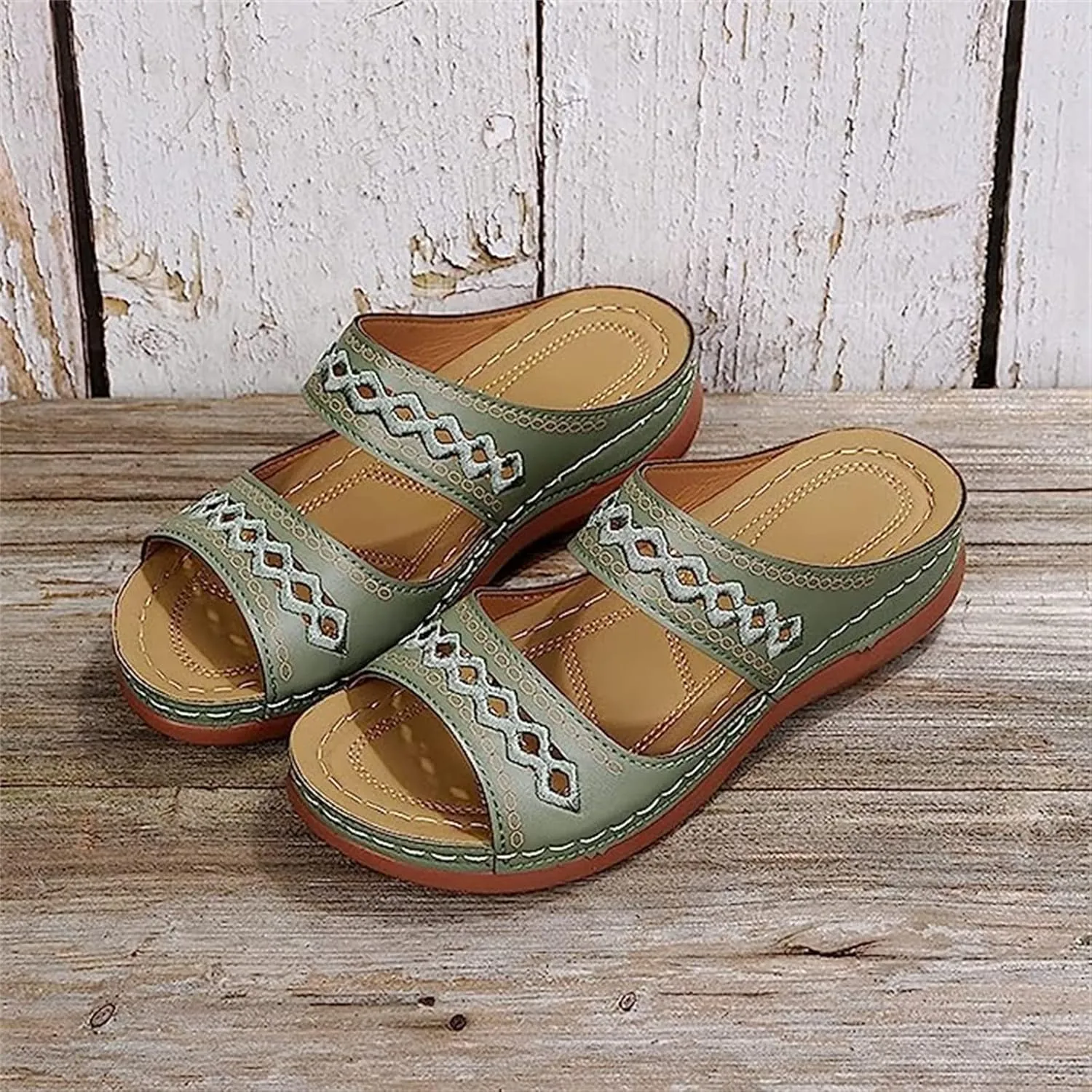 Ladmiple Orthopedic Sandals For Women Plantar Fasciitis Arch Heel Support Orthotic Slides Comfortable Dressy Summer Flipflops