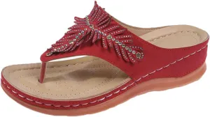Ladmiple Sandals Women Dressy Summer Wedge Orthotic Walking Sandals Open Toe Arch Support Slides Comfort Orthopedic Flipflops