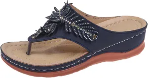 Ladmiple Sandals Women Dressy Summer Wedge Orthotic Walking Sandals Open Toe Arch Support Slides Comfort Orthopedic Flipflops