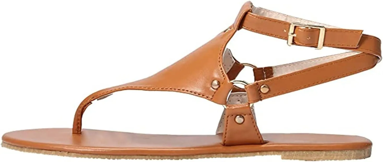 Ladmiple Sandals Women,Womens Flats Sandals Open Toe Slippers T-Strap Flip Flops Summer Casual Comfort Platforms Shoes