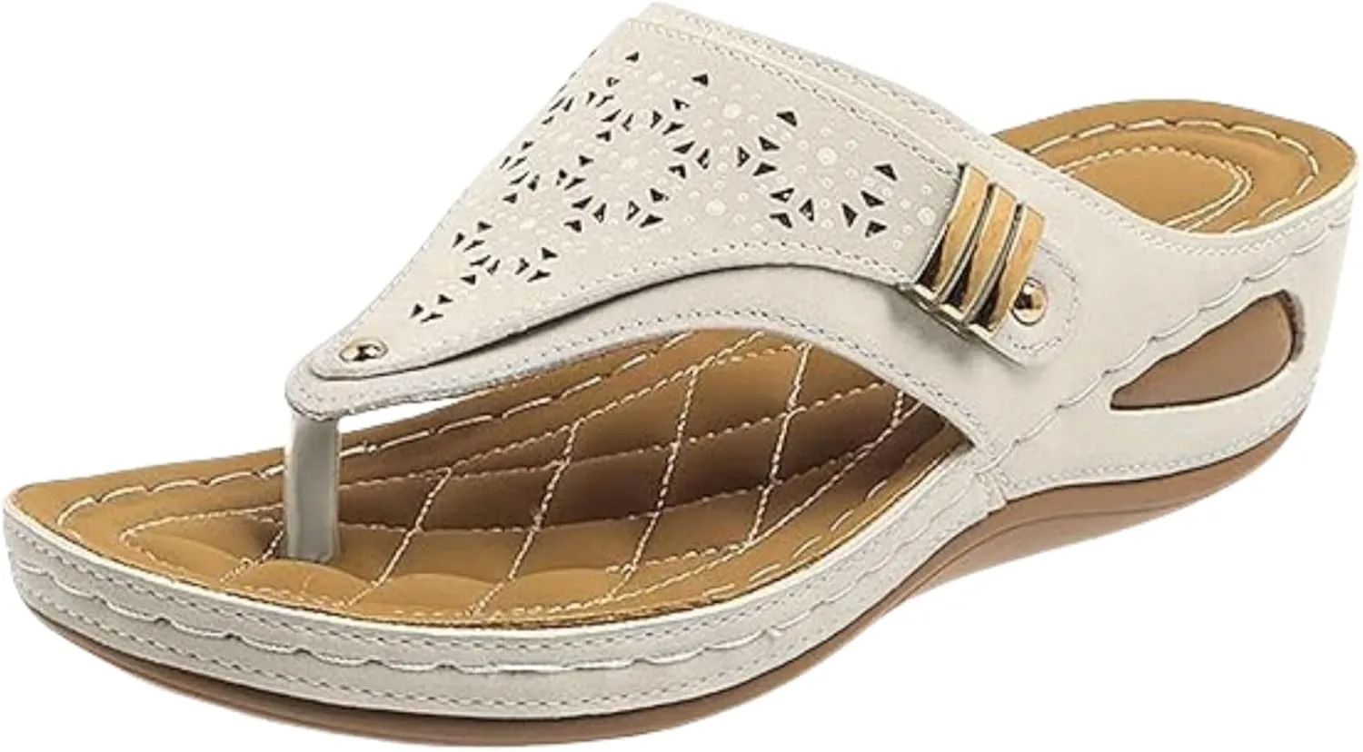 Ladmiple Sandals Women,Womens Flats Sandals Open Toe Slippers T-Strap Flip Flops Summer Casual Comfort Platforms Shoes