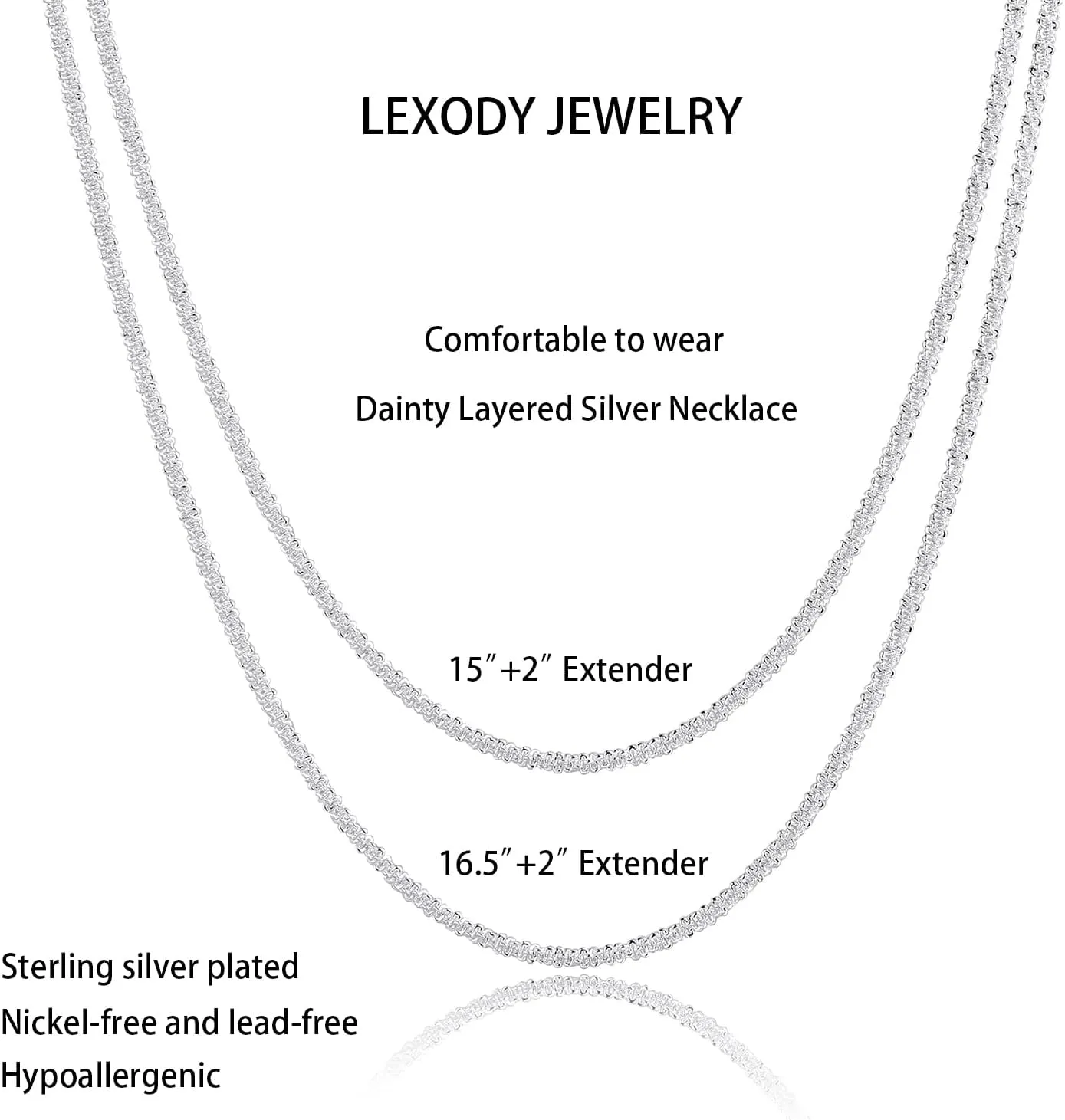 LEXODY Stackable Necklaces for Women 14k Gold Plated Layered Gold Necklaces Dainty Gold Necklace Dot Thin Paperclip Snake Chain Choker Necklace For Women Shine Jewelry Gifts for Women