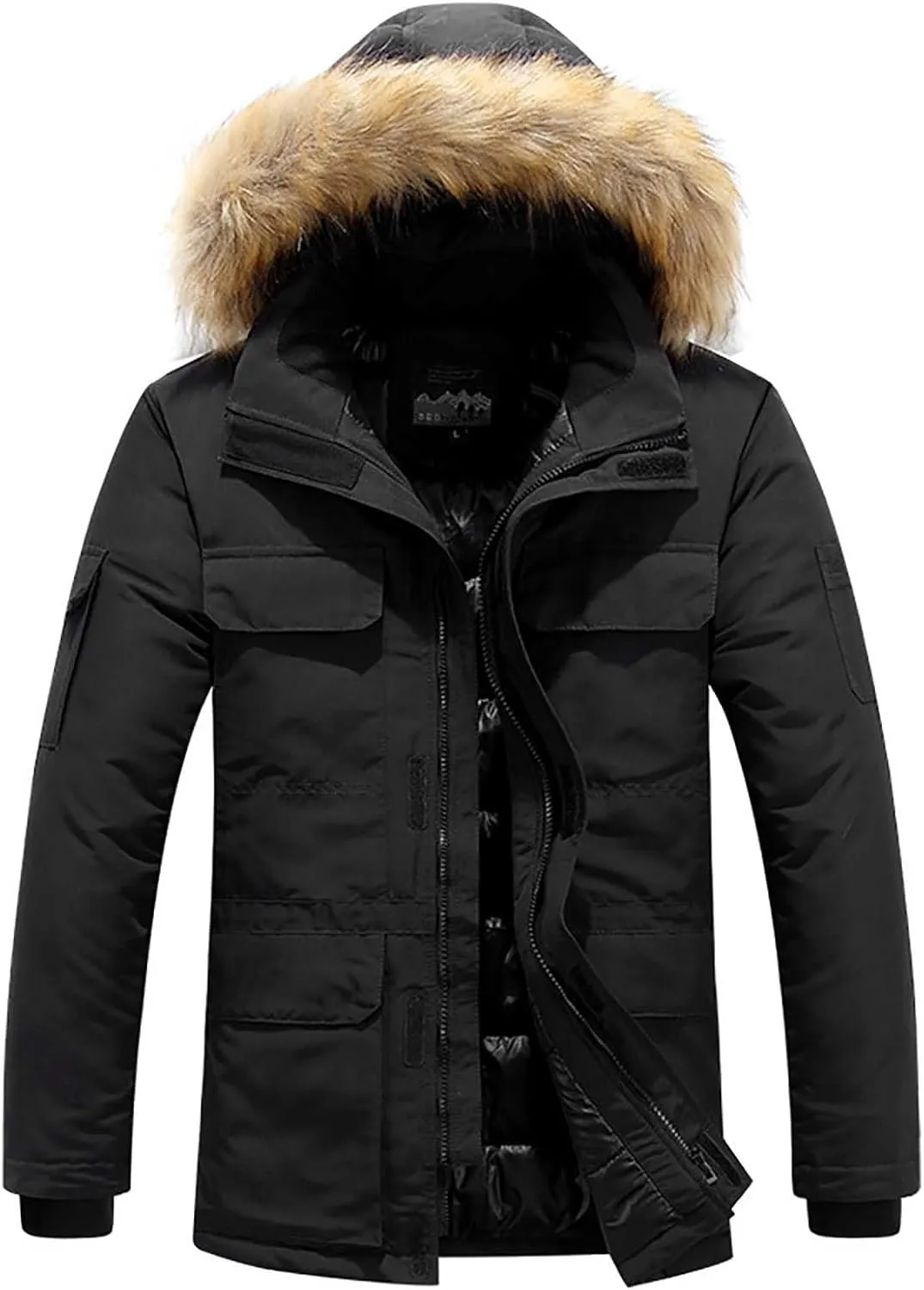 Men's Autumn Winter Coat Jacket Casual Plus Size Light Zip Pocket Cotton Padded Warm Soft Jacket Coat Solid Top