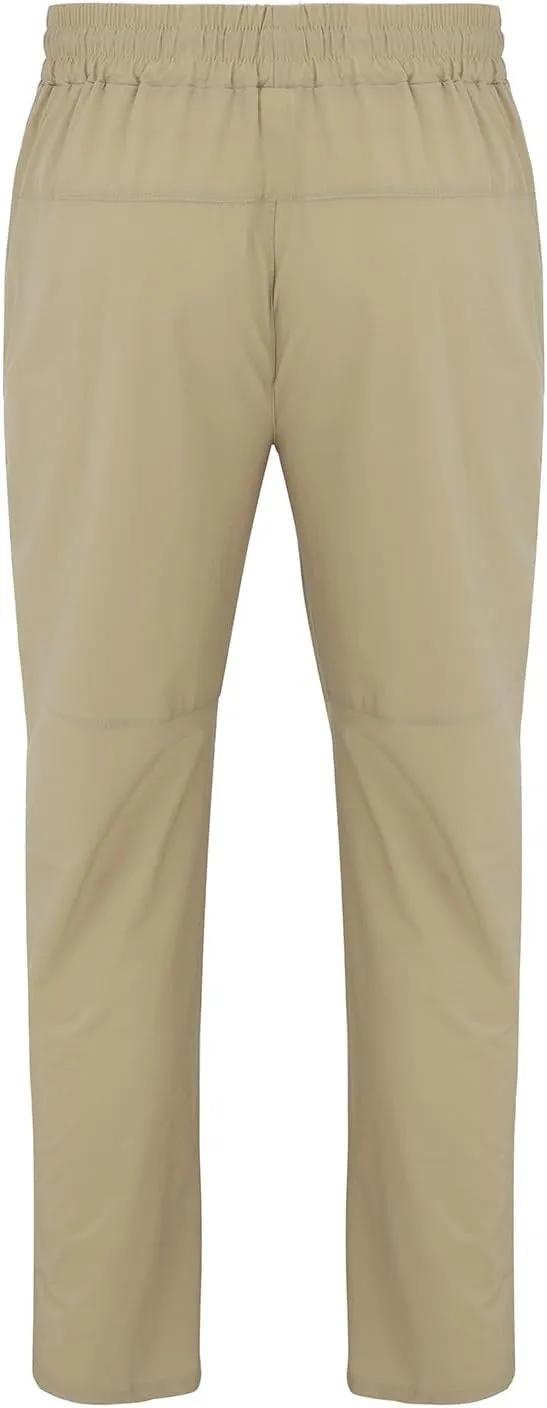 Mens Elastic Waist Pants Lightweight Hiking Pants Breathable Cotton Linen Camping Running Athletic Jogger Trousers