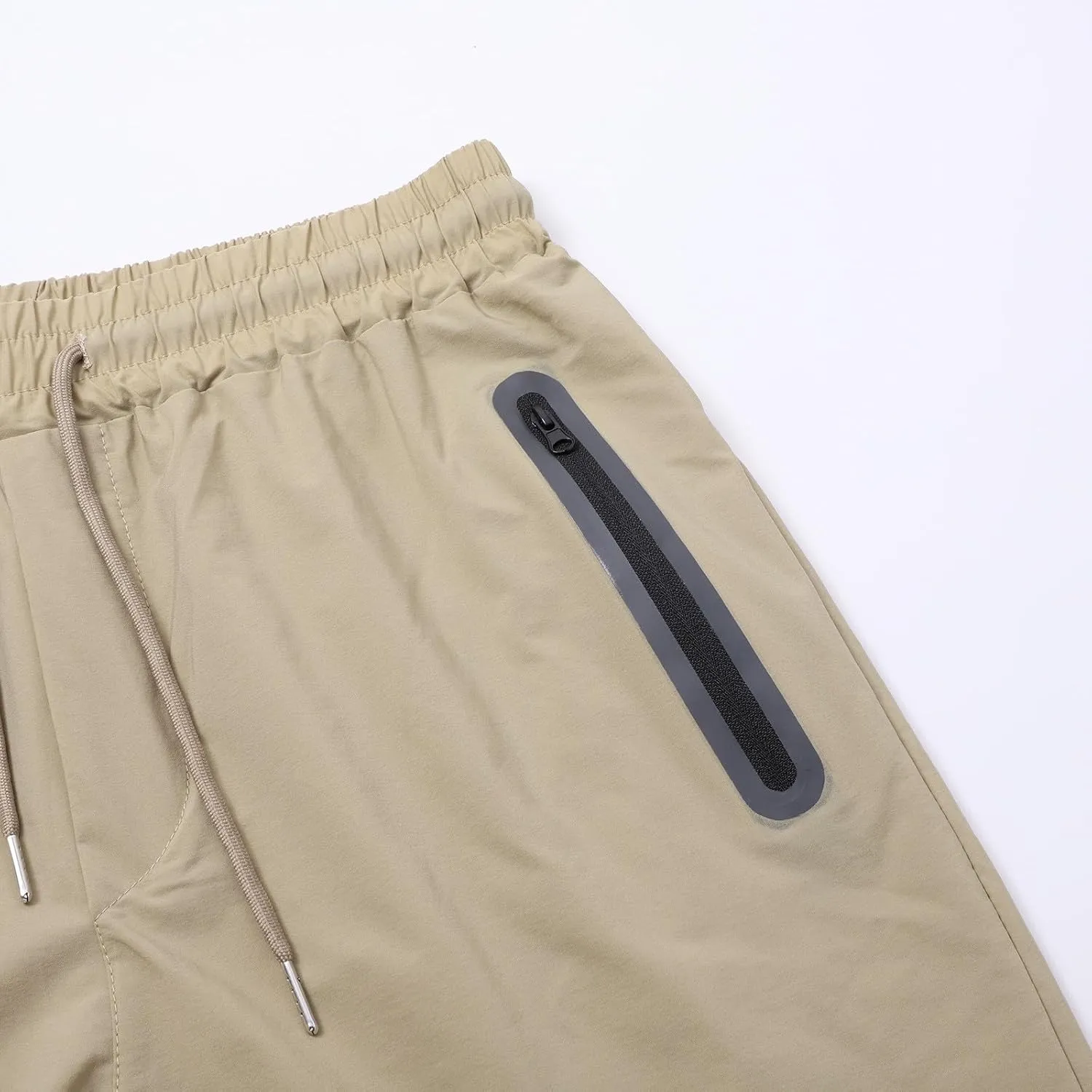 Mens Elastic Waist Pants Lightweight Hiking Pants Breathable Cotton Linen Camping Running Athletic Jogger Trousers