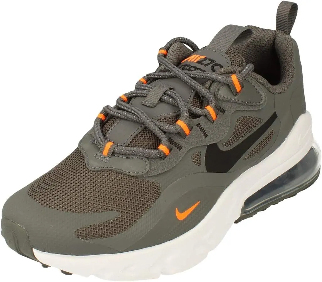 Nike Air Max 270 React GS Running Trainers CZ4197 Sneakers Shoes (UK 4 US 4.5Y EU 36.5, Iron Grey Black Total Orange 001)