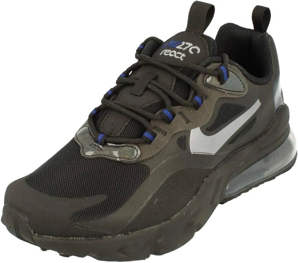 Nike Air Max 270 React GS Running Trainers CZ4209 Sneakers Shoes (UK 6 US 6.5Y EU 39, Black Metallic Cool Grey 001)