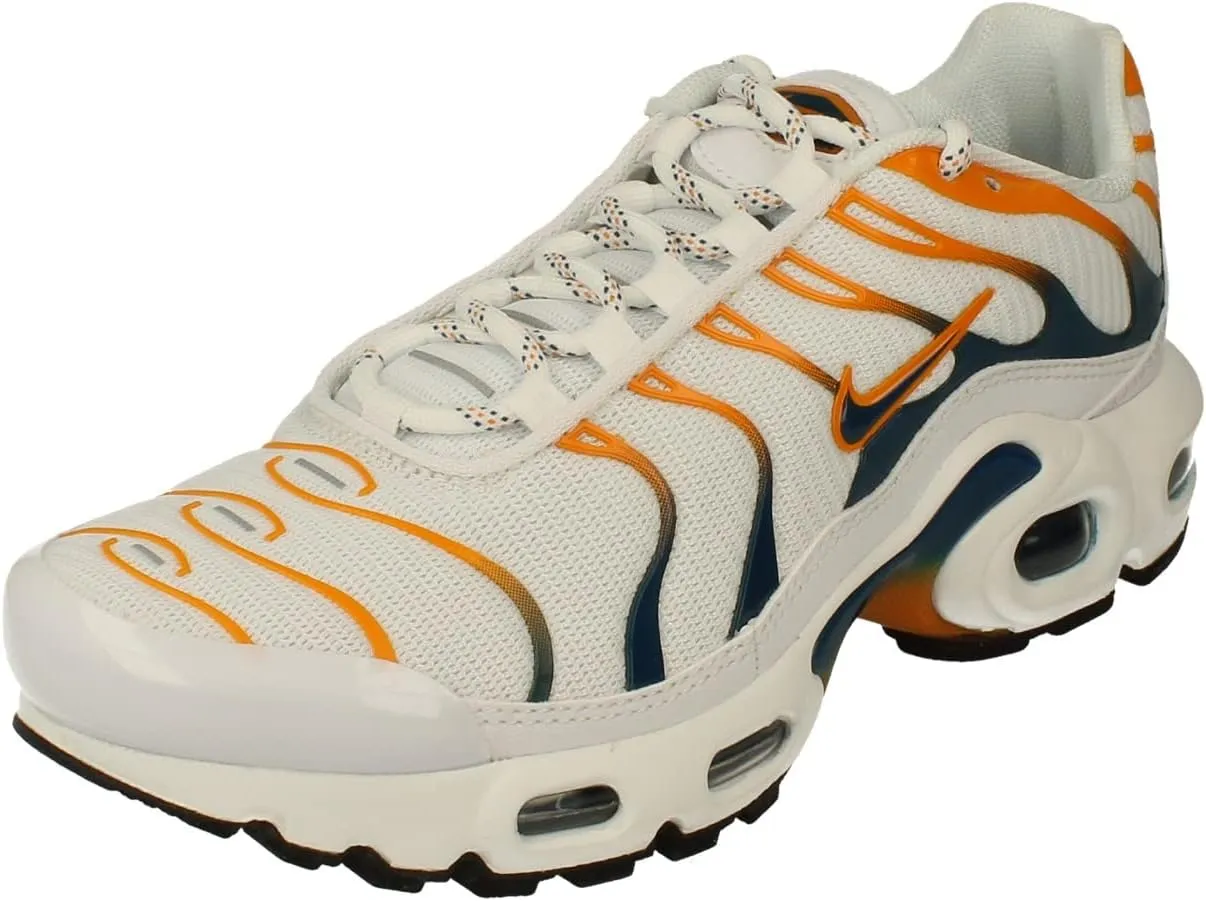 Nike Air Max Plus GS Running Trainers DV7083 Sneakers Shoes (UK 3 US 3.5Y EU 35.5, White Marina Kumquat Black 100)