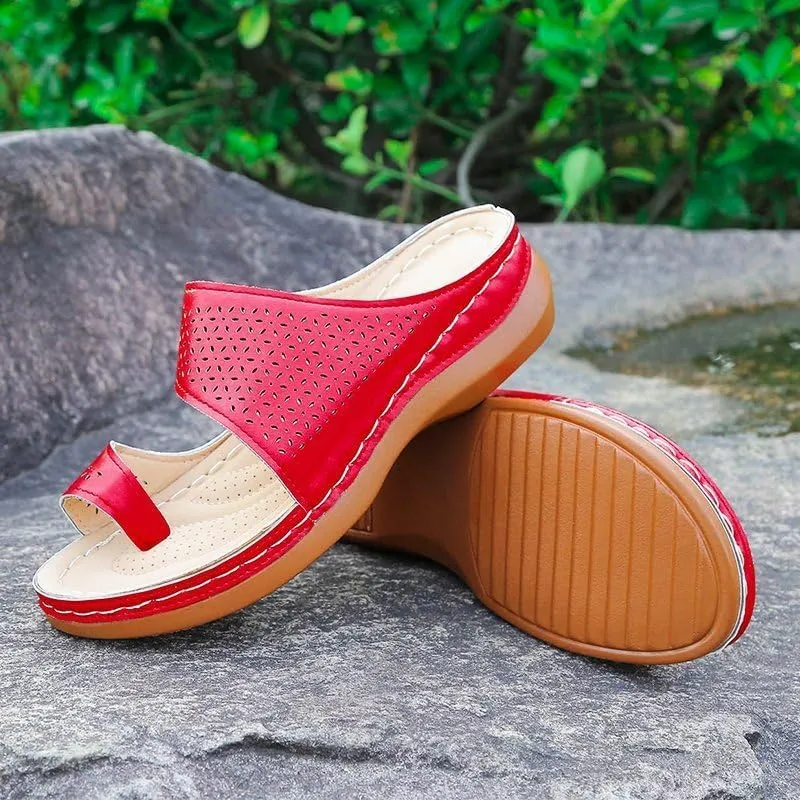 Orthopedic Sandals for Women Comfortable Slip On Flip Flops Arch Support Wide Width Slippers Wedges Beach Walking Shoes