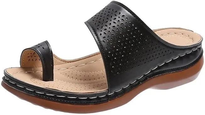 Orthopedic Sandals for Women Comfortable Slip On Flip Flops Arch Support Wide Width Slippers Wedges Beach Walking Shoes
