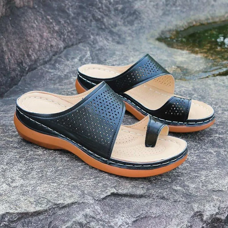 Orthopedic Sandals for Women Comfortable Slip On Flip Flops Arch Support Wide Width Slippers Wedges Beach Walking Shoes