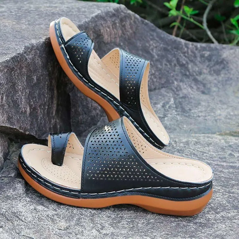 Orthopedic Sandals for Women Comfortable Slip On Flip Flops Arch Support Wide Width Slippers Wedges Beach Walking Shoes