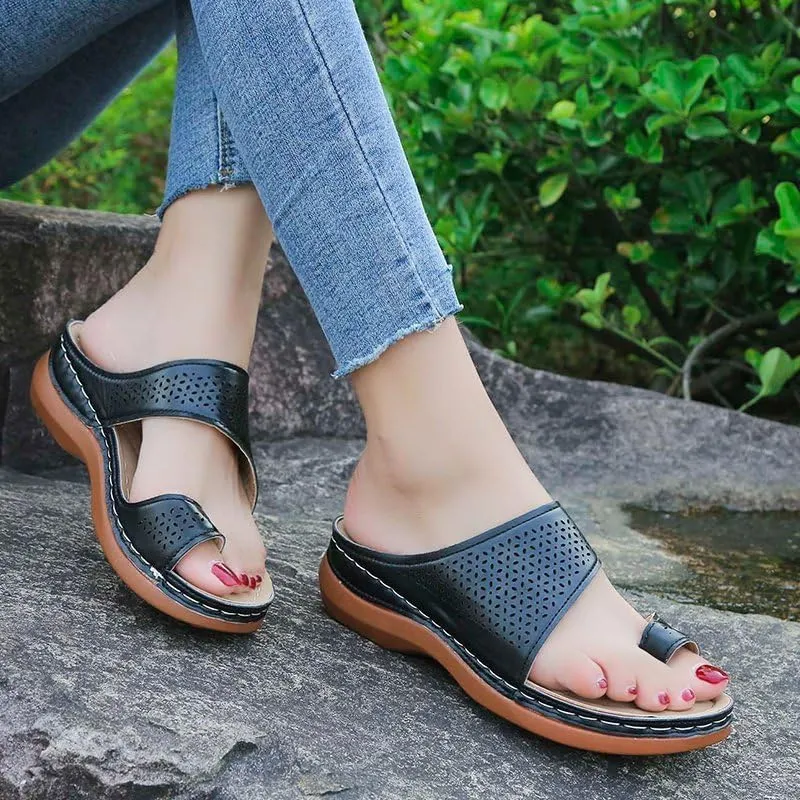 Orthopedic Sandals for Women Comfortable Slip On Flip Flops Arch Support Wide Width Slippers Wedges Beach Walking Shoes