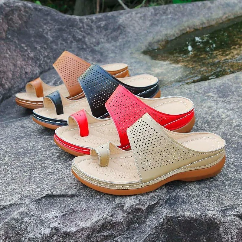 Orthopedic Sandals for Women Comfortable Slip On Flip Flops Arch Support Wide Width Slippers Wedges Beach Walking Shoes