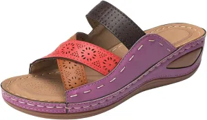 Orthopedic Sandals for Women Slip On Slide Slippers Comfort Arch Support Wide Width Wedges Beach Walking Casual Shoes