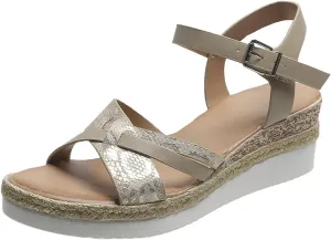 Orthopedic Sandals for Women,Summer Dressy Open Toe Ankle Strap Platform Beach Casual Slip on Dress Sandal Buckle Studded Shoes Strappy Sandals Walking Slippers with Arch Support Wedge