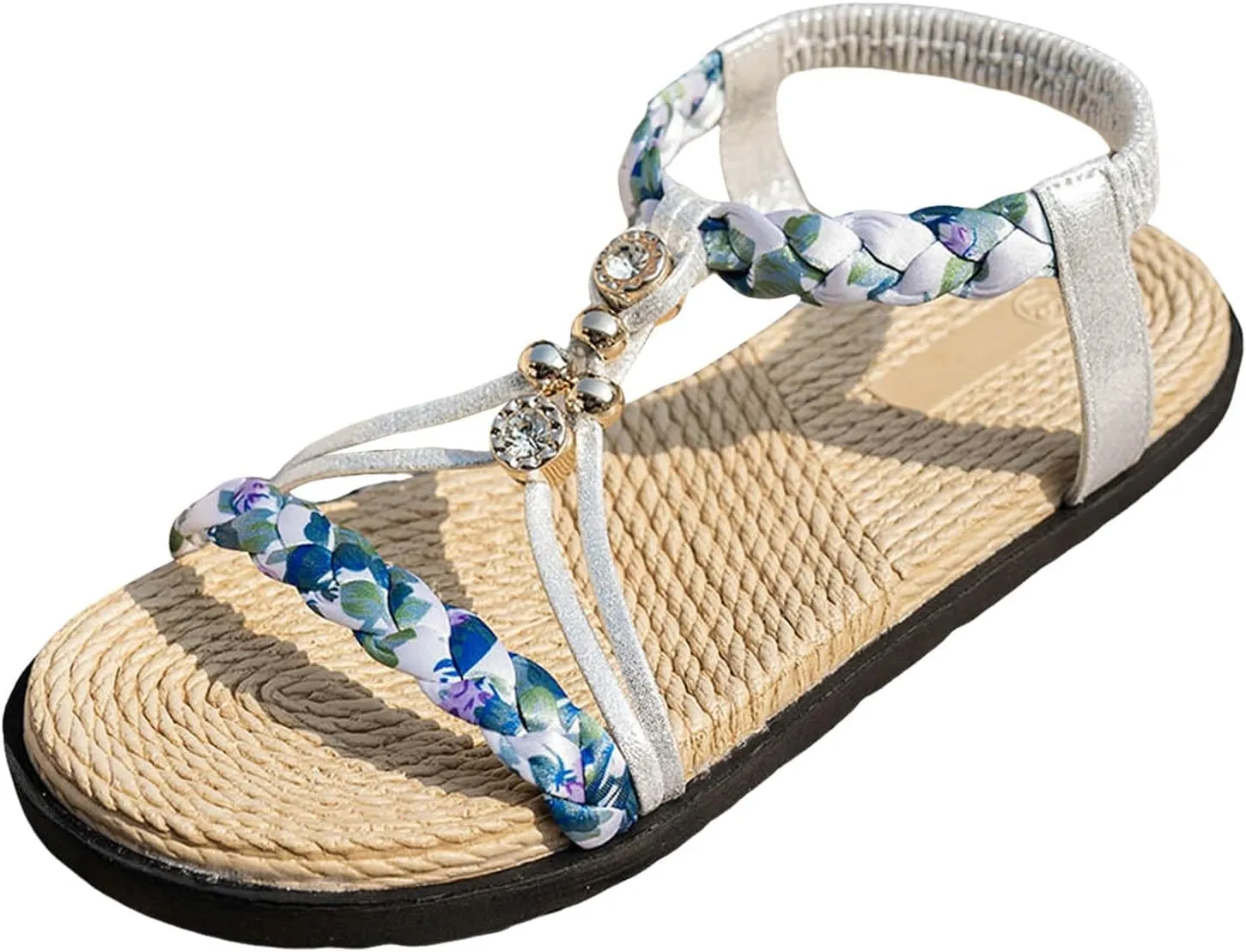 Orthopedic Wedge Sandals for Women 2025, Womens Summer Sandal Low Wedge Heels Wide Width Platform Sandals Dressy Comfort Walking Non Slip Casual Beach Shoe Ankle Elastic Bohemian Woven Shoes