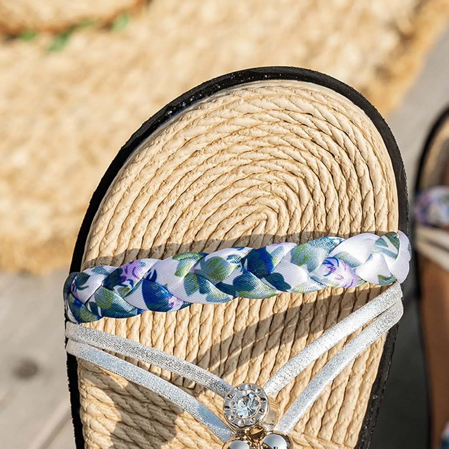 Orthopedic Wedge Sandals for Women 2025, Womens Summer Sandal Low Wedge Heels Wide Width Platform Sandals Dressy Comfort Walking Non Slip Casual Beach Shoe Ankle Elastic Bohemian Woven Shoes