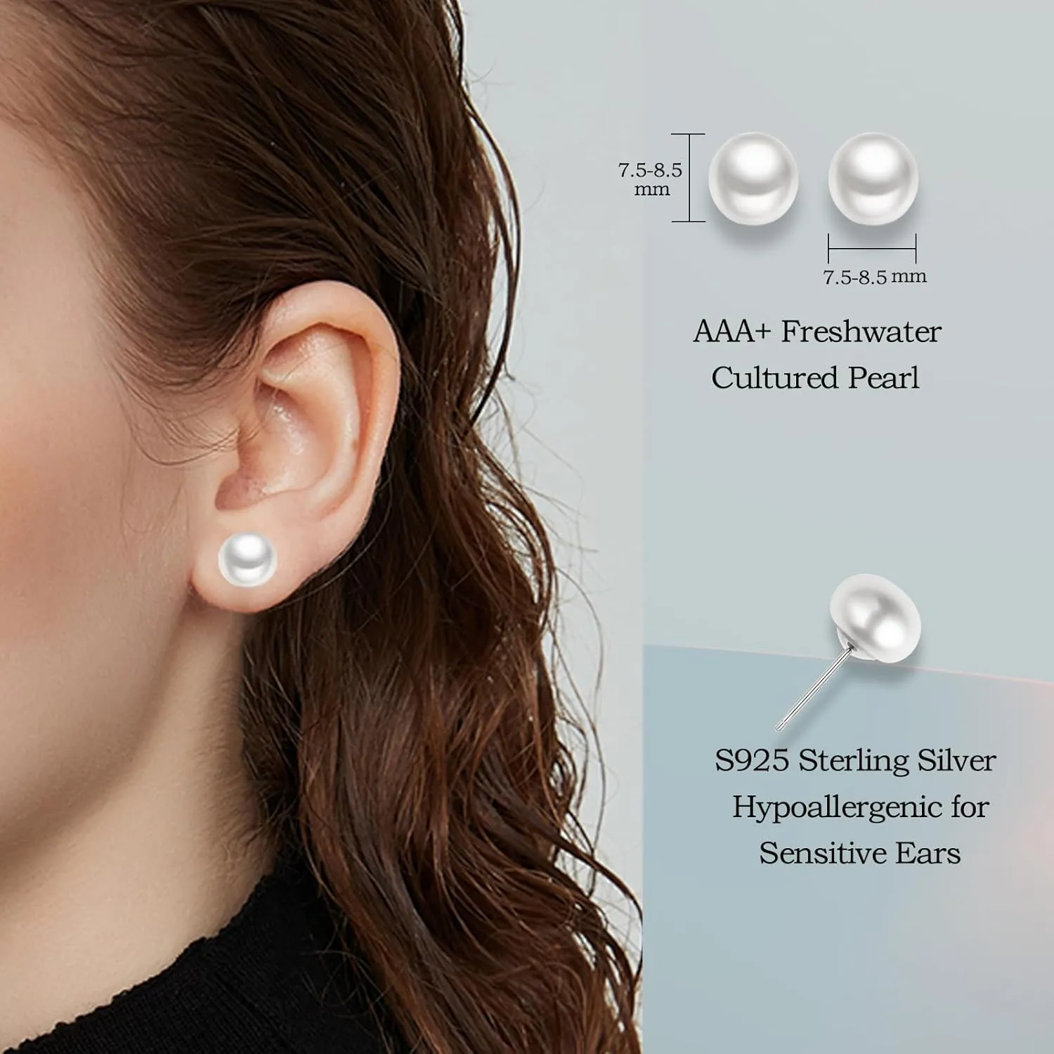Pearl Earrings For Women Stud Earrings Quality Handpicked Freshwater Cultured Pearl Drop Earrings S925 Sterling Silver Earrings