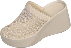 Platforms Wedges for Women Colse Toe Hollow Out Fishnet Mesh Sandals Arch Support Indoor Outdoor Beach Walking Standing