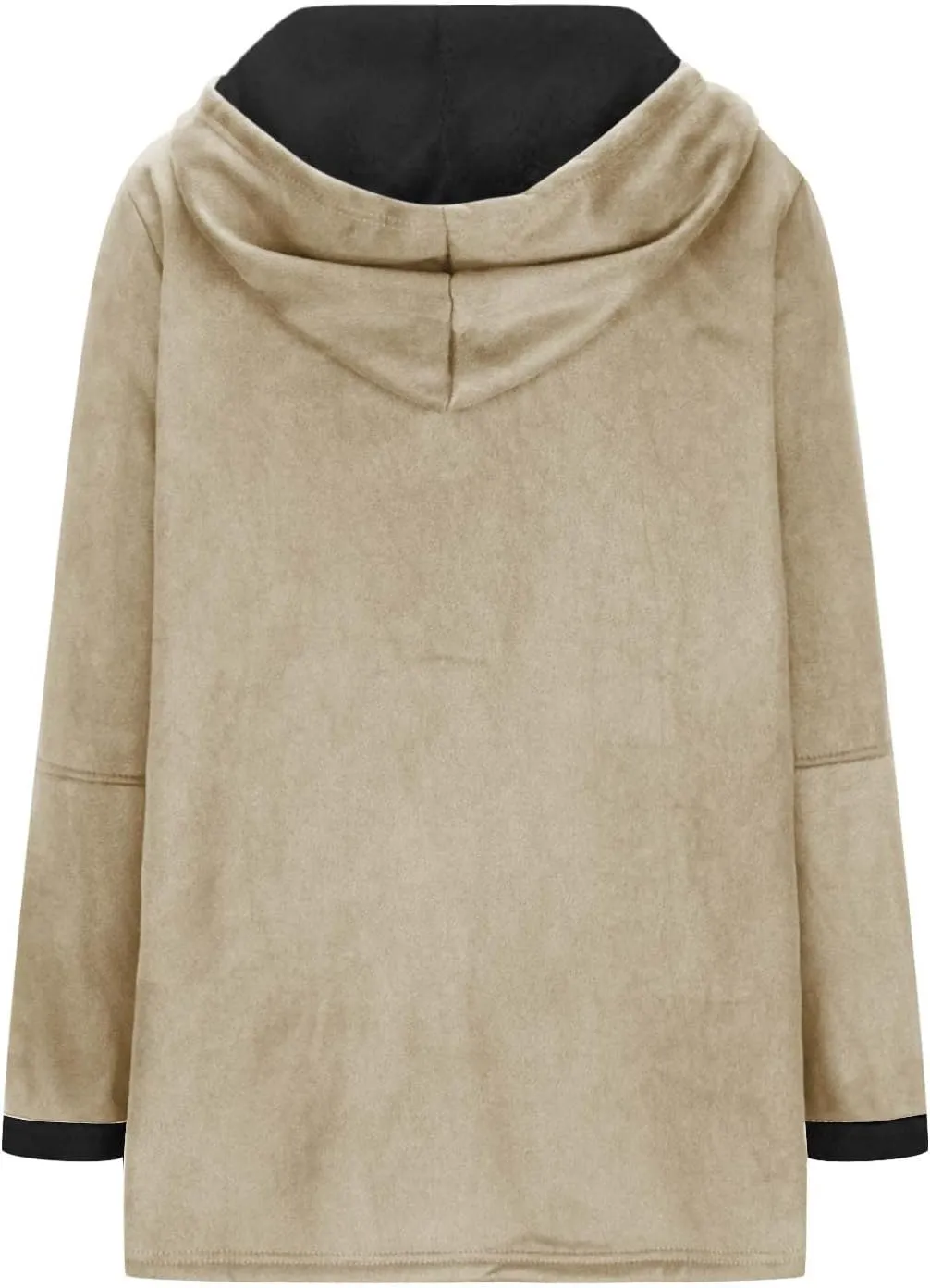 Plus Size Winter Coats For Women 2024 Warm Sherpa Fleece Lined Jackets Horn Button Hooded Suede Pea Coat Outerwear