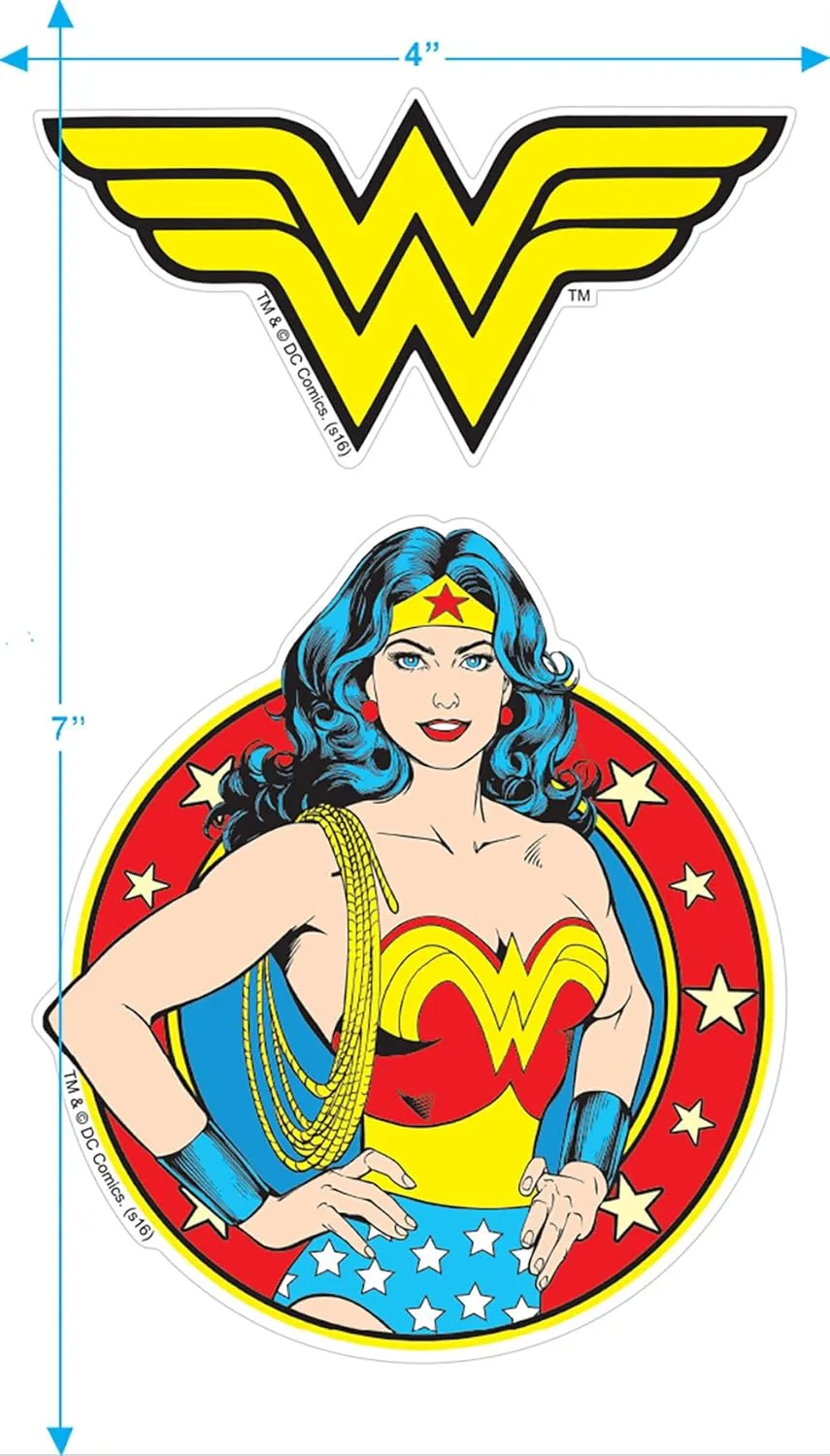 Popfunk Classic Wonder Woman Officially Licensed Adults-Unisex T Shirt & Stickers