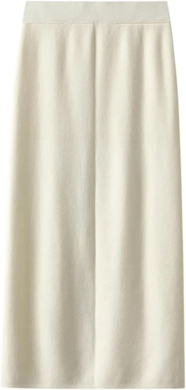 Rib Knit Pencil Skorts for Women 2025 Fall Elastic High Waist Side Slit Skirts Casual Fashion Stretchy Bodycon Skirt