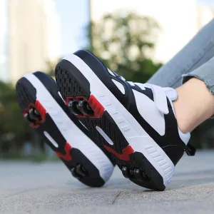 Roller Skate Shoes, Roller Skates Shoes with Wheels, Skateboard Shoes, Inline Skate, Adjustable Women's Shoes with Wheels for Girls, Running Skateboard, Inline Roller Skates