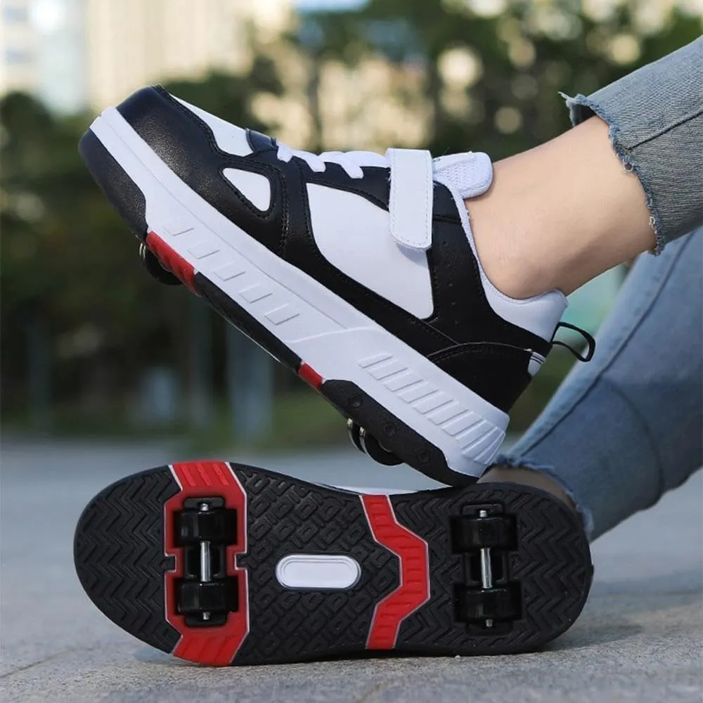 Roller Skate Shoes, Roller Skates Shoes with Wheels, Skateboard Shoes, Inline Skate, Adjustable Women's Shoes with Wheels for Girls, Running Skateboard, Inline Roller Skates