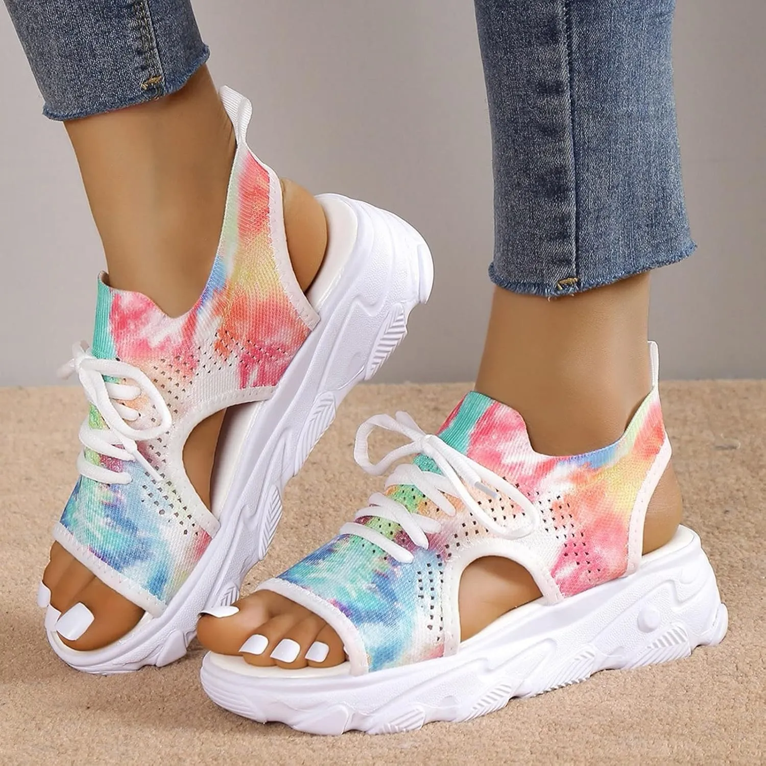 Sandals Womens Platform Sandals Women Heel Width Comfortable Heels Shoes Girls Ladies Slip on