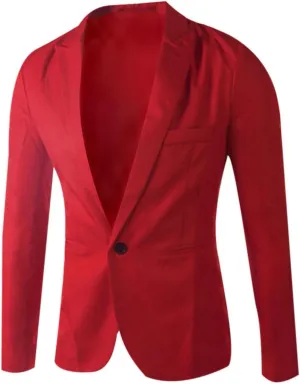 Solid Fashion Blazer Men Business One Button Suit Jacket Regular Fit Casual Sport Coat Mens Blazer Business Suit
