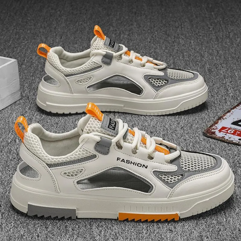 Summer Men's Breathable Casual Sports Shoes - Lightweight, Low-top Design with Ventilation Holes, PU Fabric and PVC Soles, Suitable for Outdoor Daily Comfort and Fashion