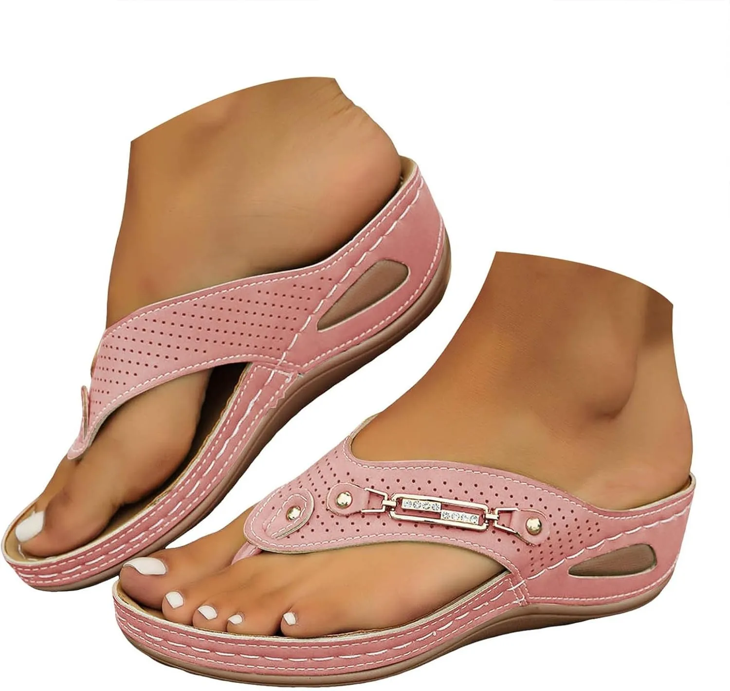 Summer Sandals for Women 2025 Dressy Comfortable Orthopedic Sandals with Arch Support Open Toe Breathable Mesh Sports Sandal Slip On Flip Flops Casual Beach Boho Sandal