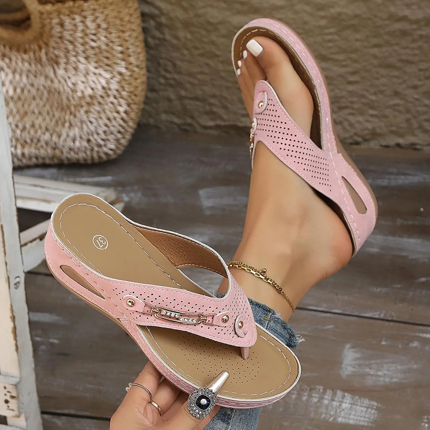 Summer Sandals for Women 2025 Dressy Comfortable Orthopedic Sandals with Arch Support Open Toe Breathable Mesh Sports Sandal Slip On Flip Flops Casual Beach Boho Sandal