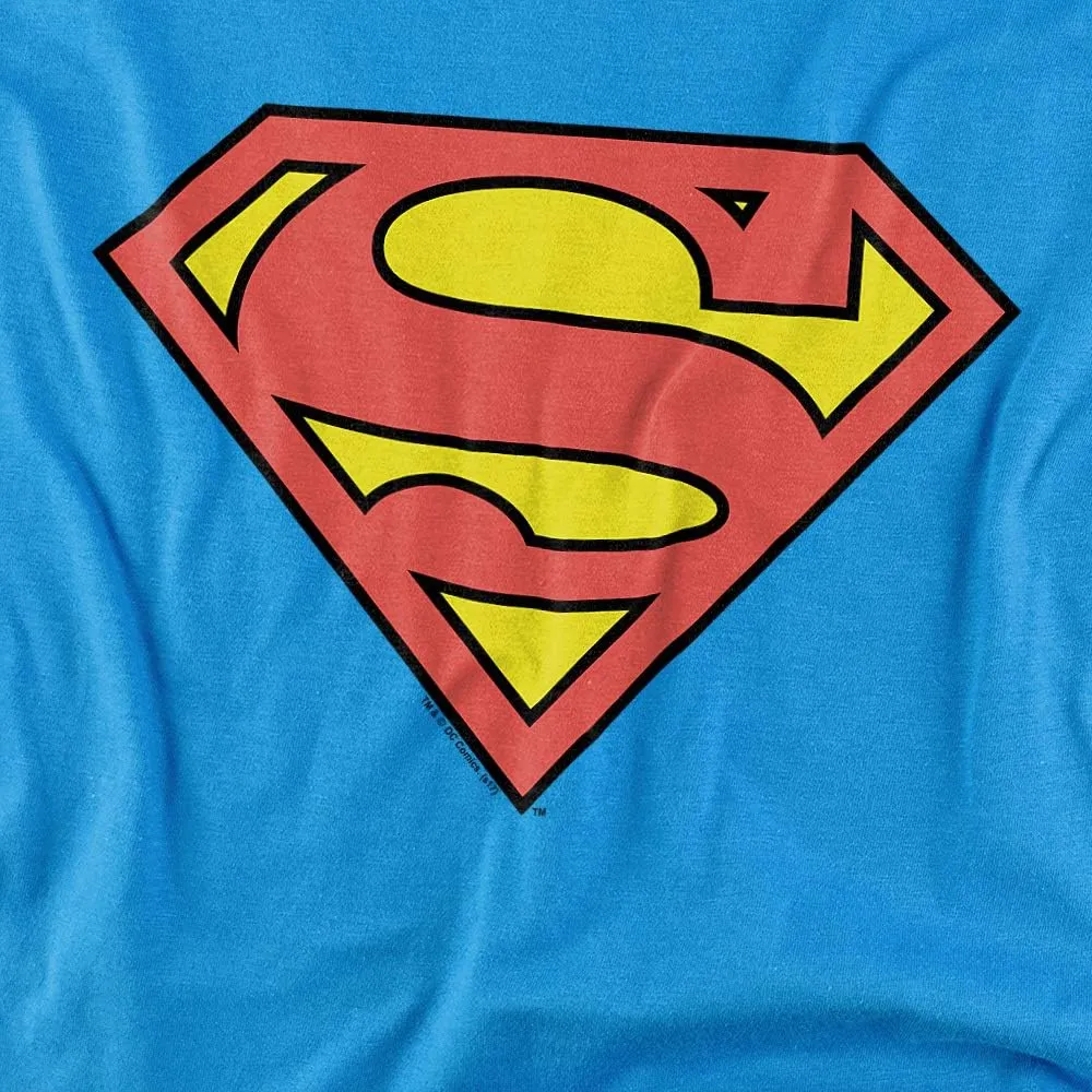 Superman Classic Logo T Shirt and Stickers, Unisex Adult T Shirt Collection