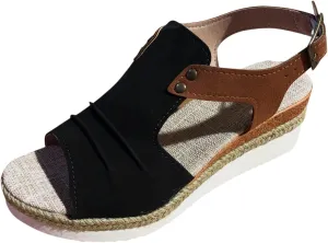 Wedge Sandals for Women 2024 Women Open Toe Slingback Sandals Vacation Bohemian Shoes Wedge Sandals