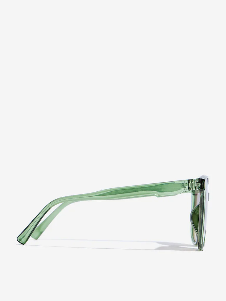 Westside Accessories Olive Oversized Sunglasses with Pouch