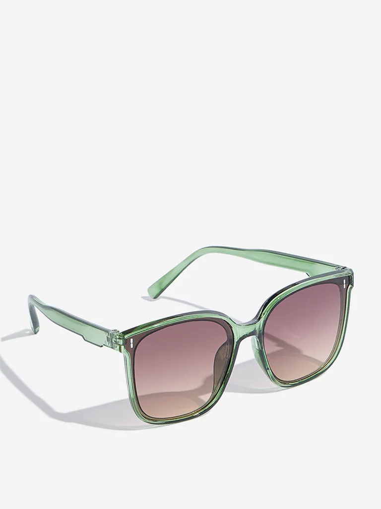 Westside Accessories Olive Oversized Sunglasses with Pouch
