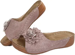 Wide Width Sandals for Women 2025 Dressy Summer Comfortable Wedges Open Toe Orthopedic Sandals Slip On Walking Shoes with Arch Support Bohemian Slides
