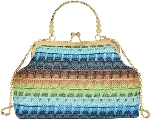 Women Multicolored Straw Crossbody Bag Shell Evening Handbag 2025 Woven Summer Beach Clutch Purse Small Wallet Tote Bag
