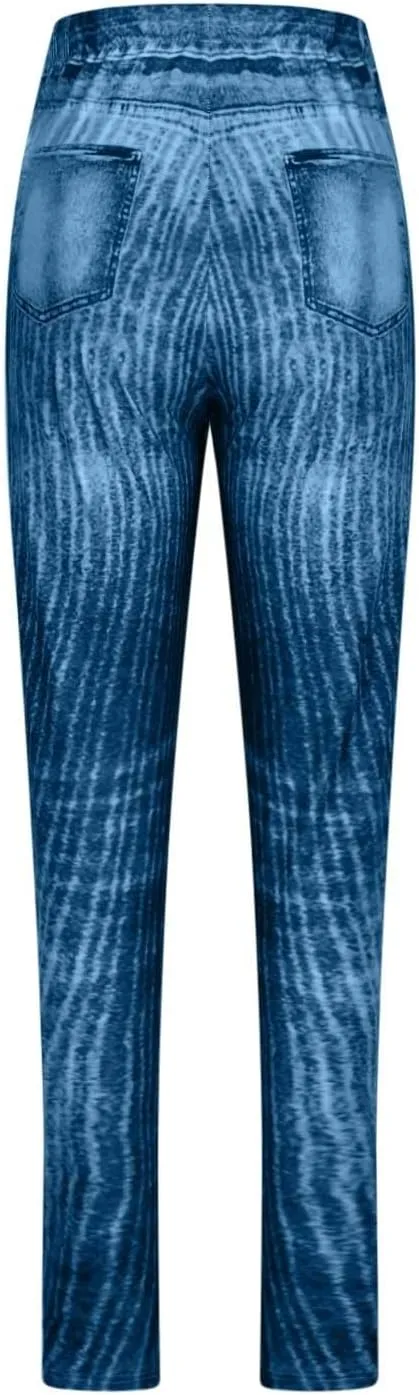 Women Skinny Slim Leg Trousers High Waist Tummy Control Tight fit Pants Butt Lifting Printed Smart Casual Office Work Trouser