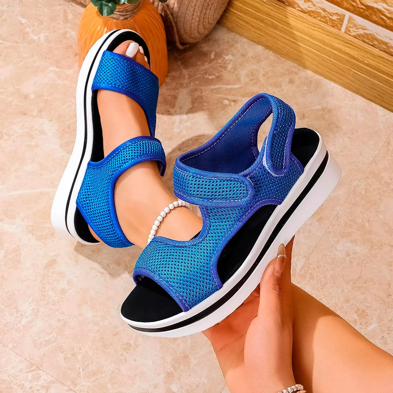 Women's Breathable Orthopedic Sandals Comfortable Walking Arch Support Wide Fit Plantar Fasciitis Sport Athletic Hiking Outdoor Active Summer Dressy Soft Mat Diabetic Tennis Shoes