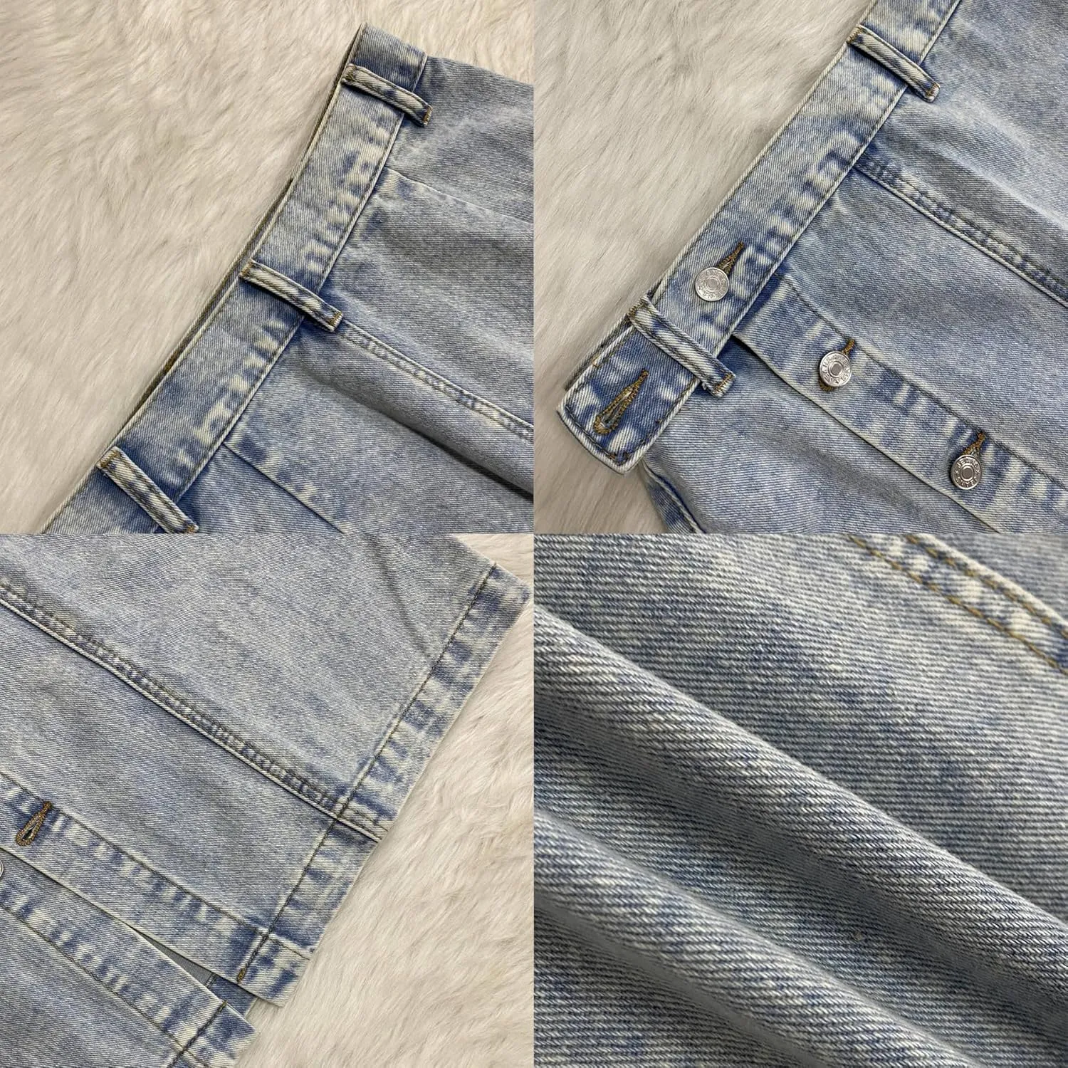 Women's Button Down Denim Skirt Casual High Waisted Long Jean Skirts High Split Pencil Skirt Y2K Streetwear