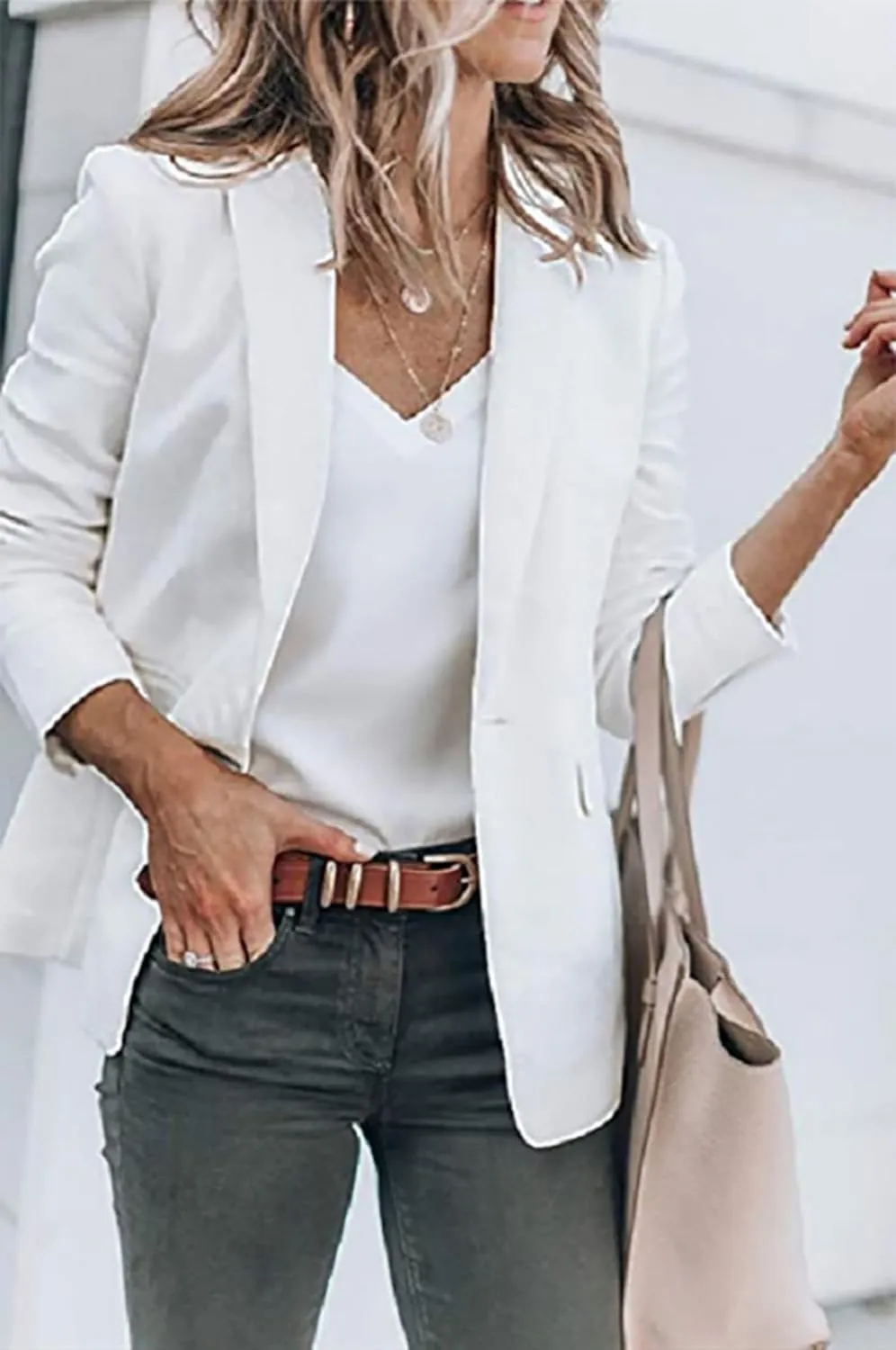 Womens Casual Blazers Open Front Long Sleeve Work Office Jackets Blazer Suit Jacket Button Lightweight Cardigans