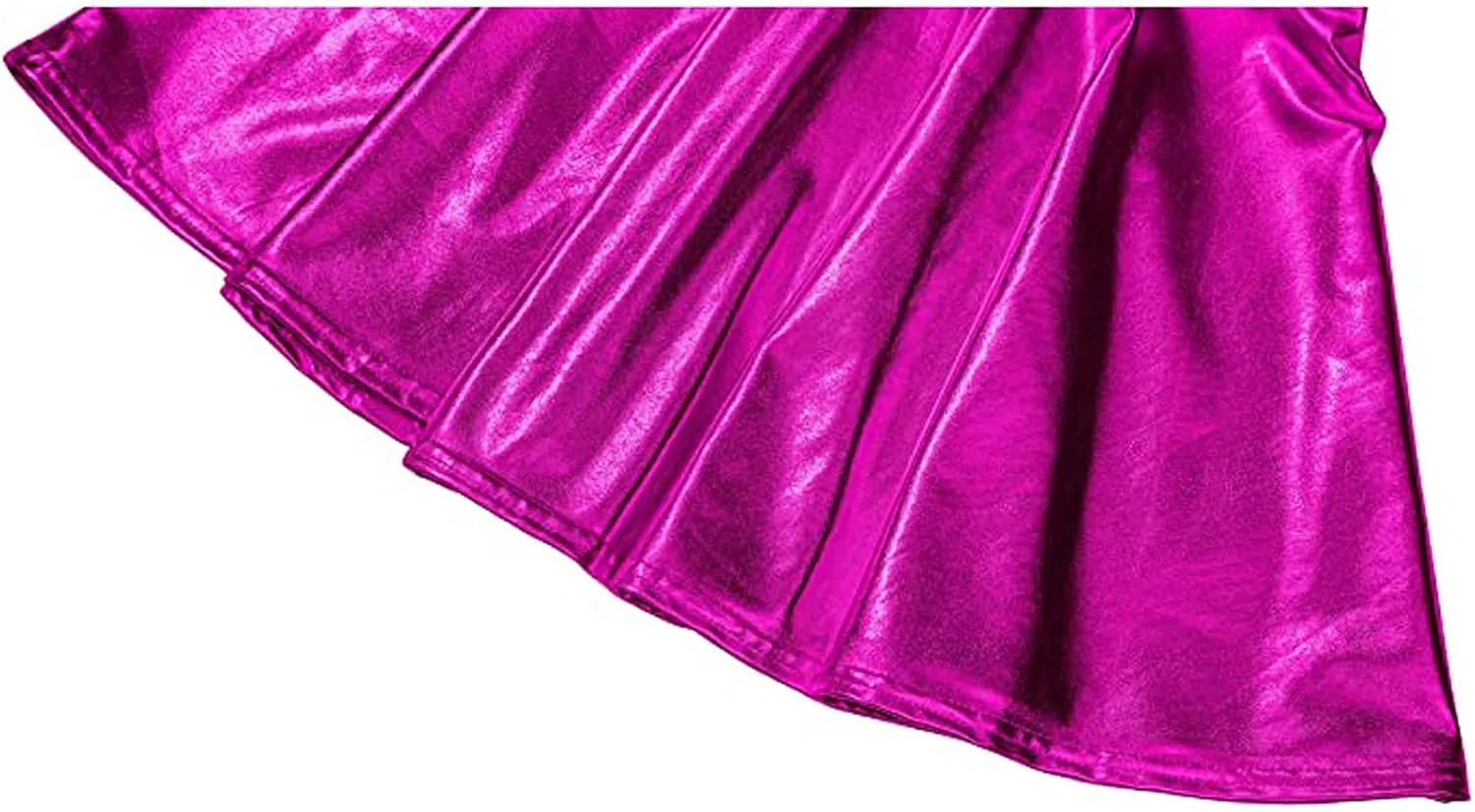 Women's Casual Skirt Fashion Shiny Metallic summer skirts for women trendy Flared Pleated Short A-Line Black Mini Skirt